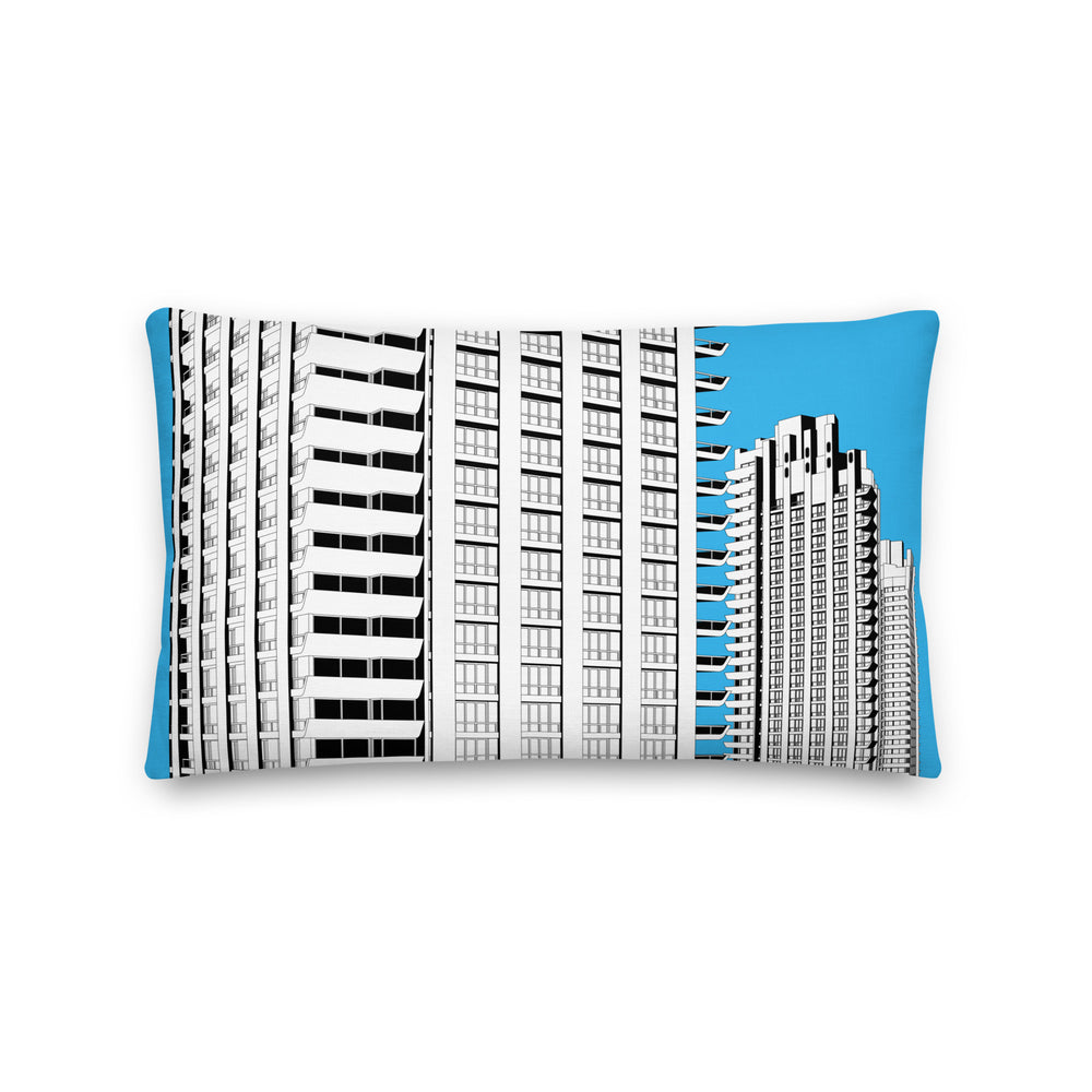 Barbican Towers Blue Cushions