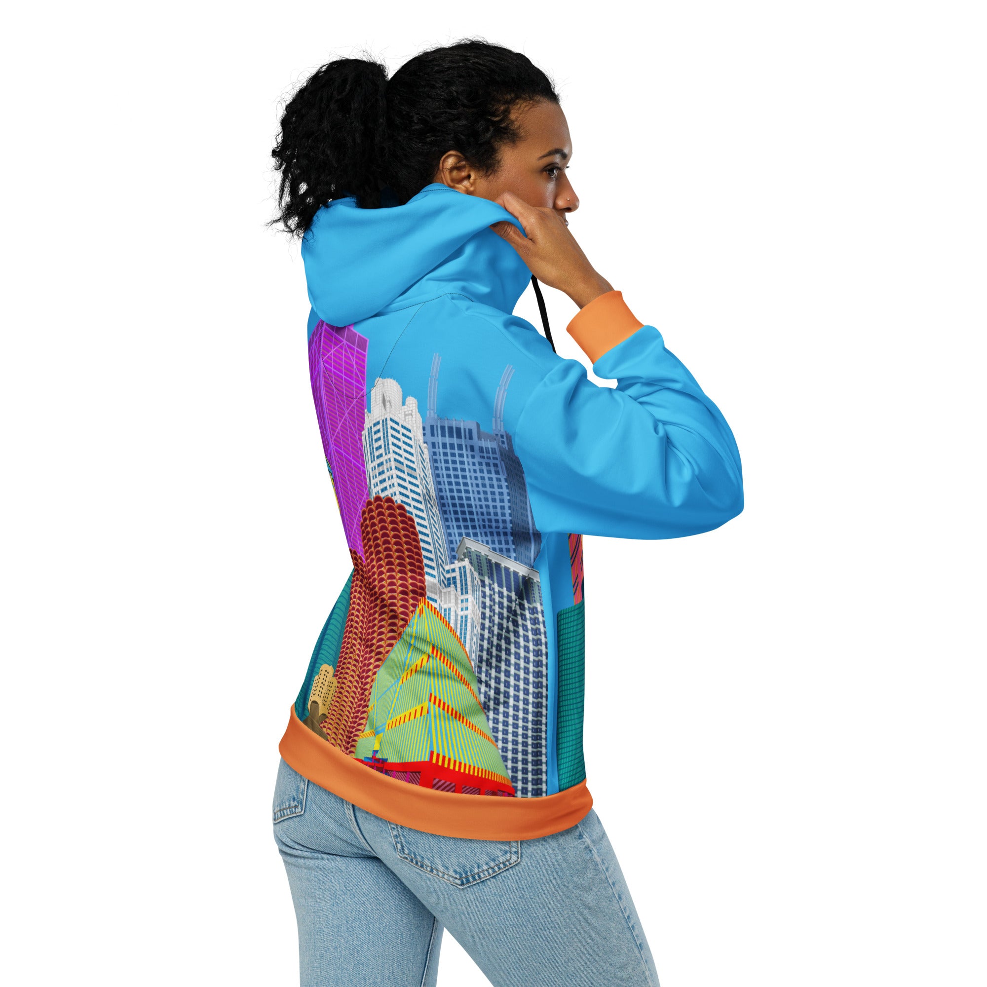 Chicago Skyline Recycled Unisex Zip Hoodie