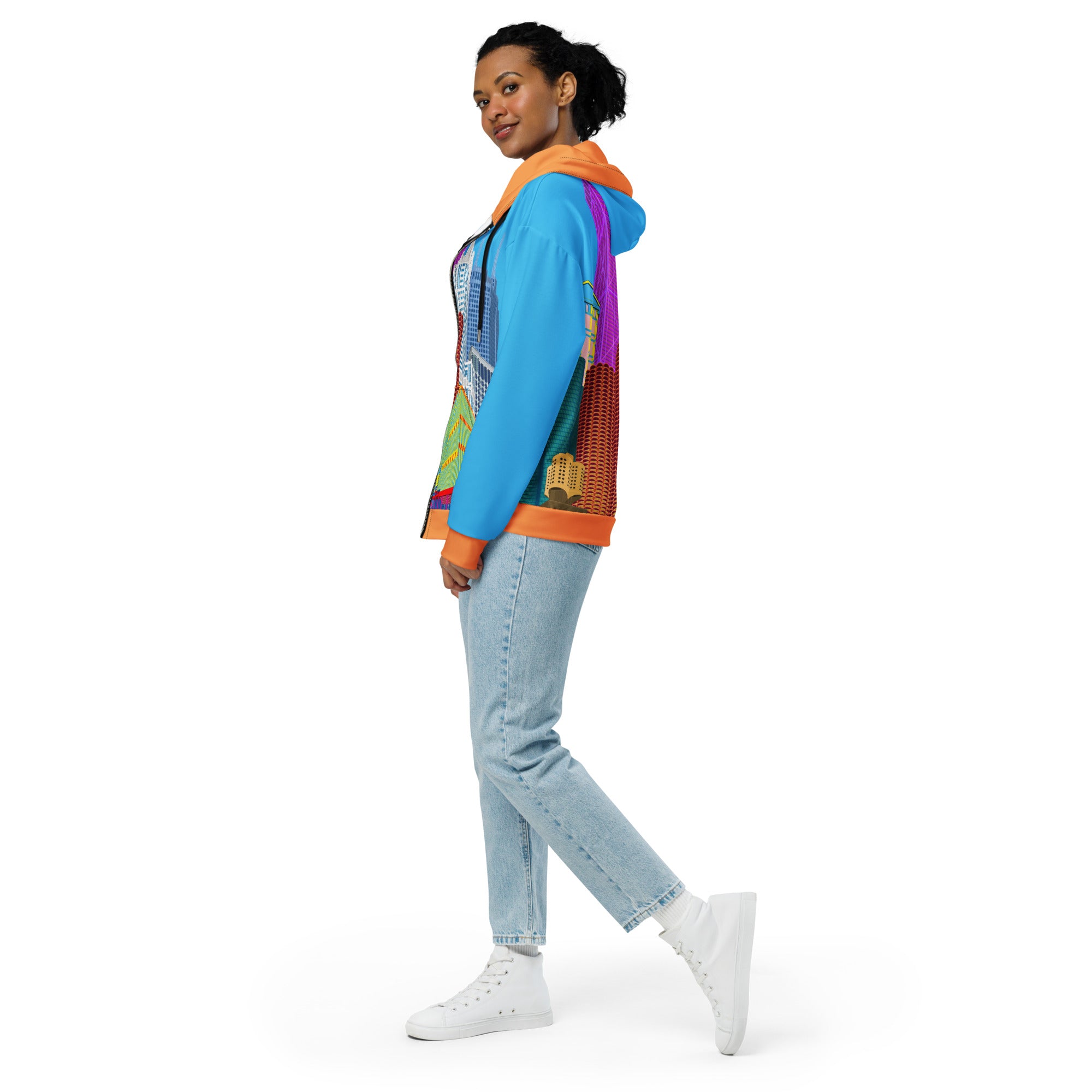 Chicago Skyline Recycled Unisex Zip Hoodie