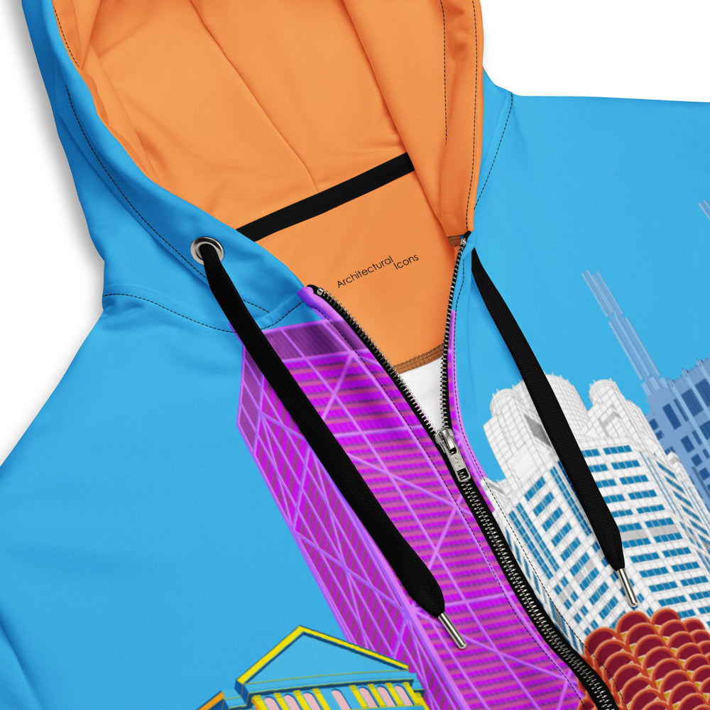 Chicago Skyline Recycled Unisex Zip Hoodie