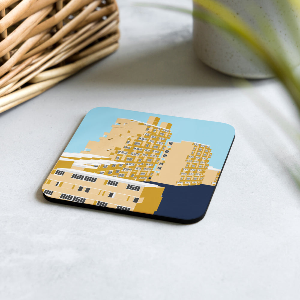 Dawson's Heights Colour Illustration Cork-Back Coaster