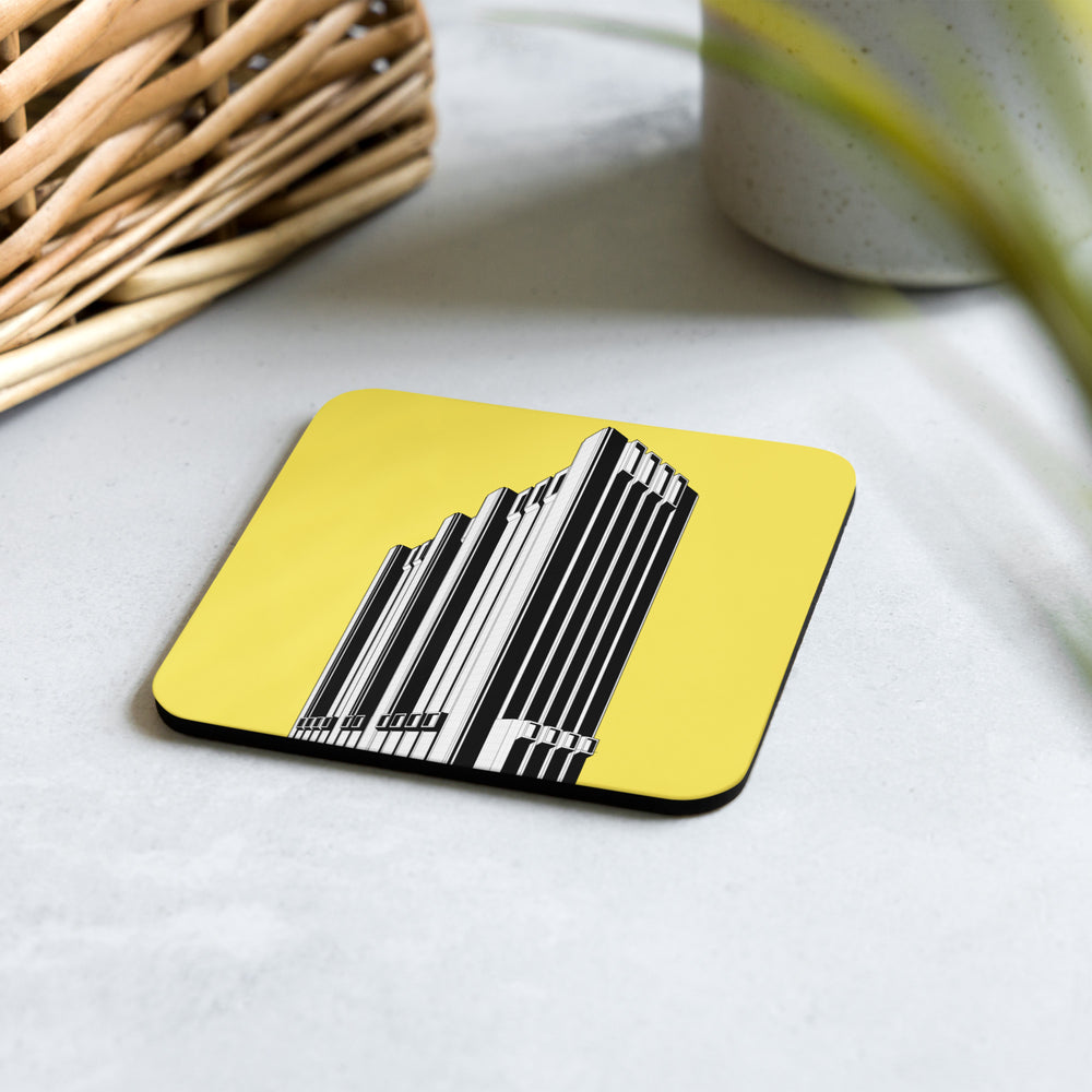 AT&T Long Lines Building Yellow Cork-back Coaster