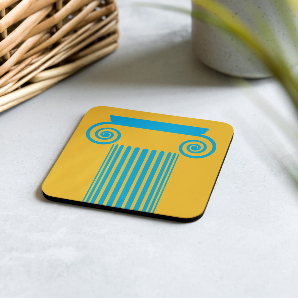 Ionic Column Blue & Orange Coaster