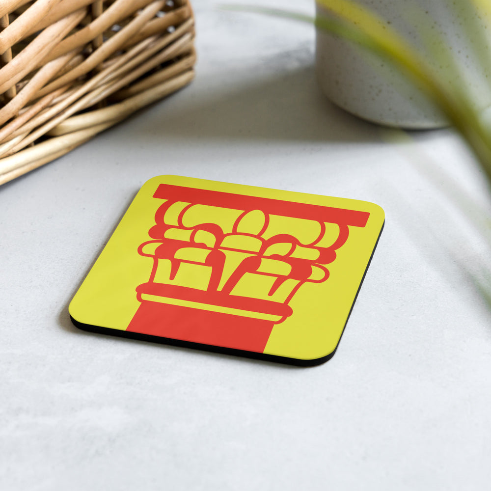 Corinthian Column Red & Yellow Coaster