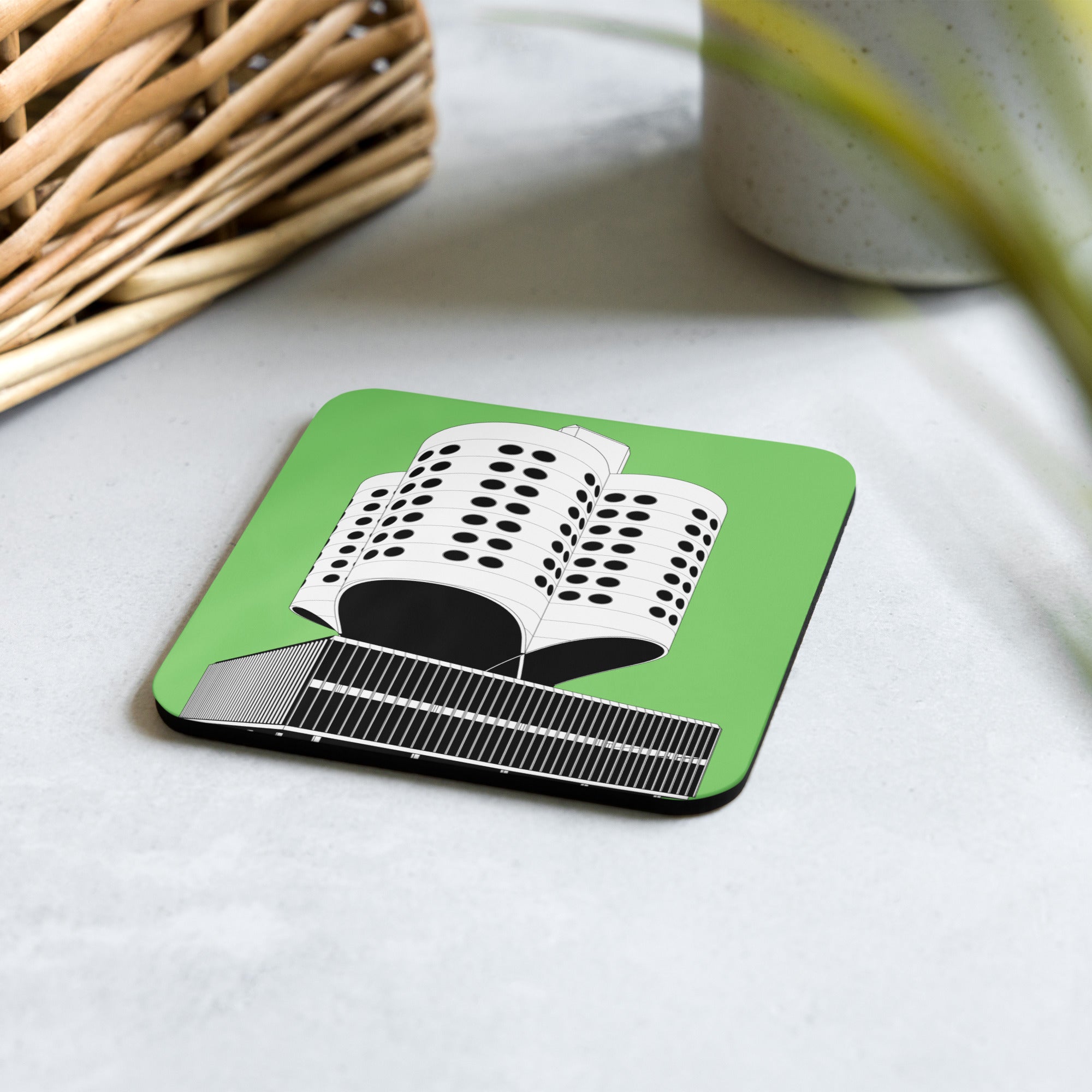 Prentice Women's Hospital Green Cork-back Coaster