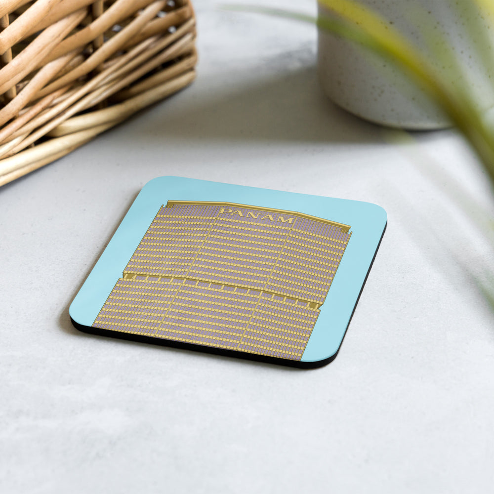 PanAm/MetLife Building Colour Illustration Cork-back Coaster