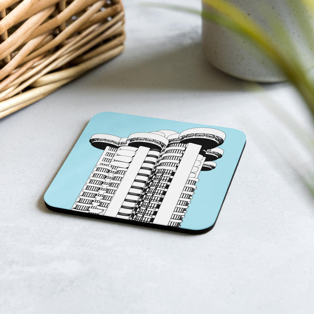 Torres Blancas Blue Cork-back Coaster