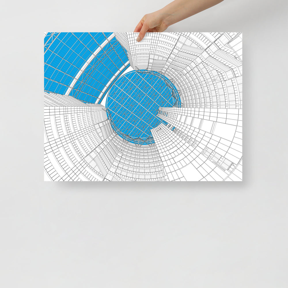 James R. Thompson Center Looking Up B&W Posters