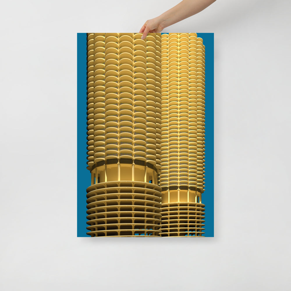 Marina City Posters with Shadows