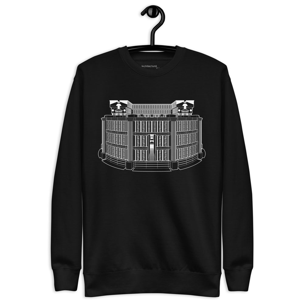 Les Espaces d'Abraxas Western Elevation Unisex Sweatshirts