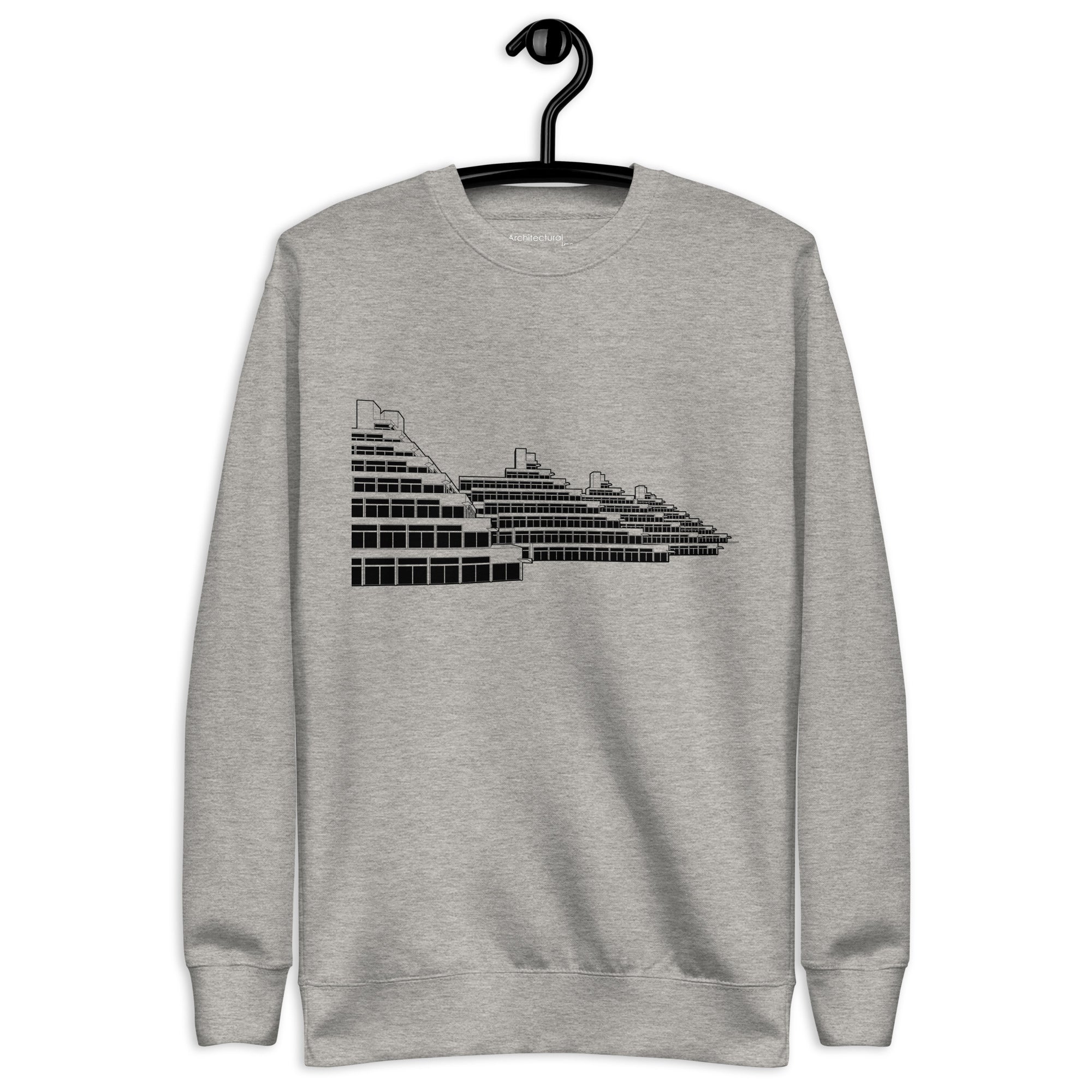 UEA Ziggurats Unisex Sweatshirts | Denys Lasdun Brutalist Norwich