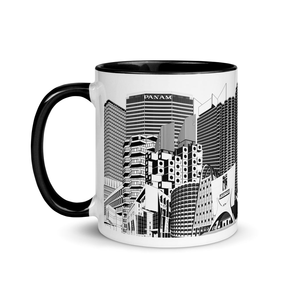 Brutalist Architecture Different Coloured Mugs