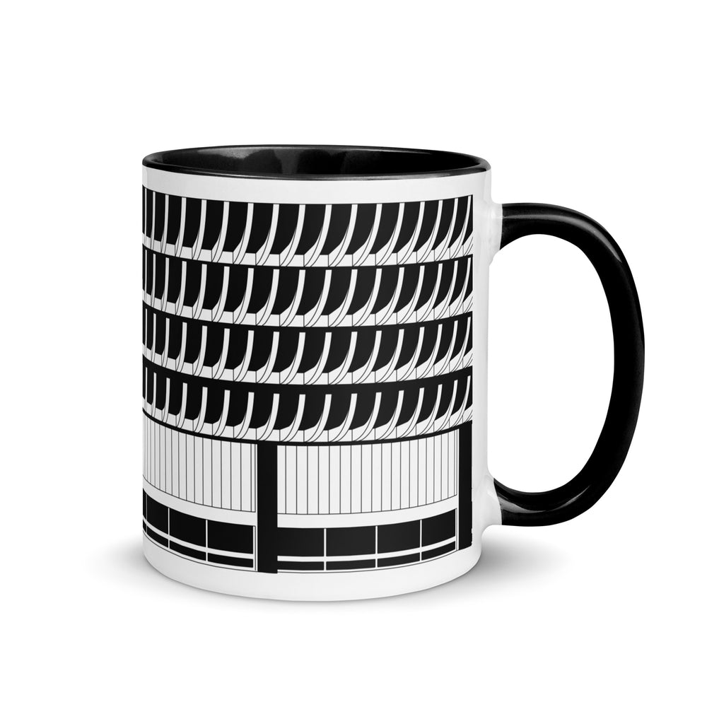 Preston Bus Station Front Elevation Different Coloured Mugs