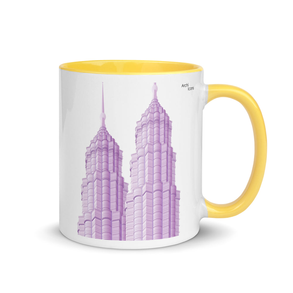 Petronas Towers Blue, Yellow or Pink Mugs