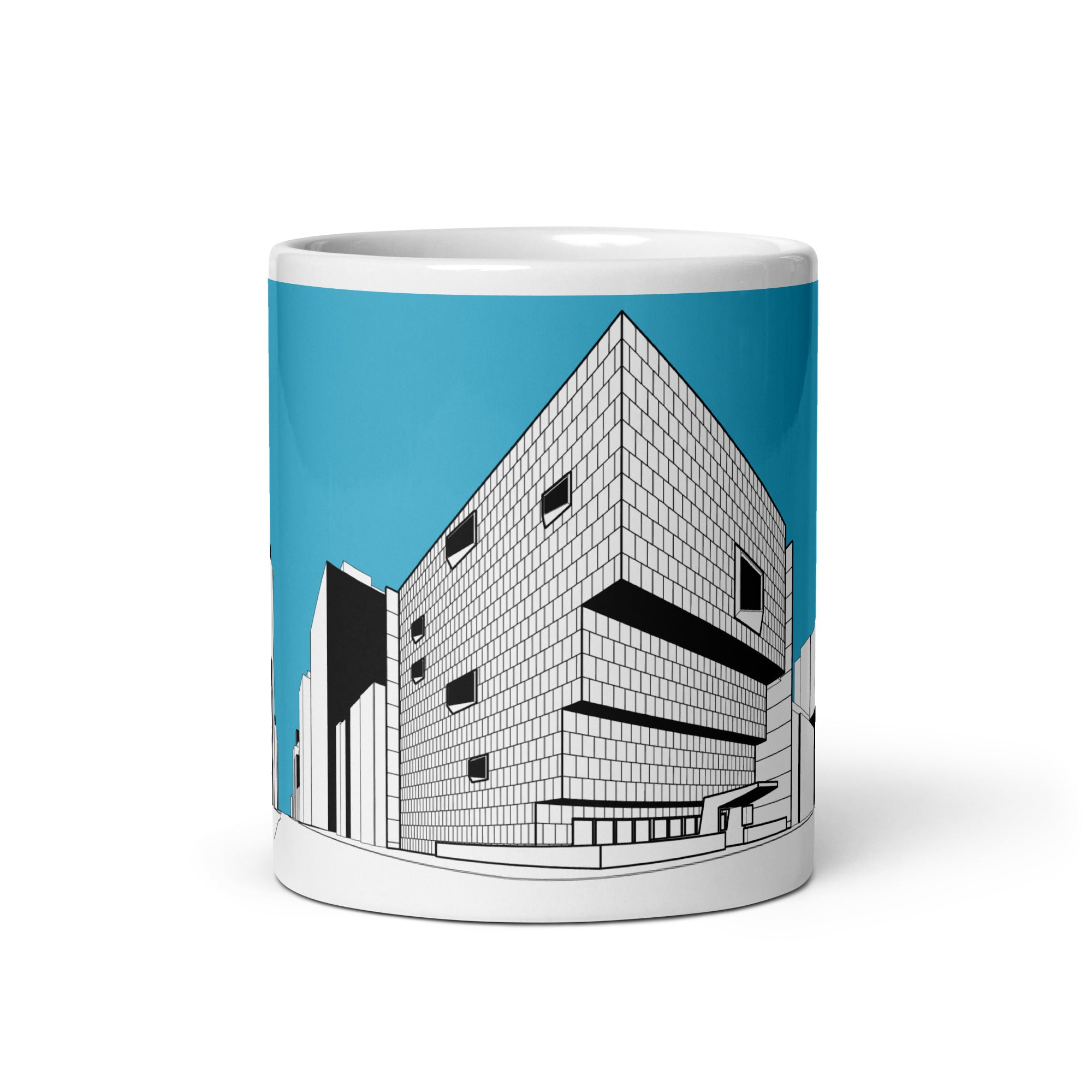 The Whitney (945 Madison Avenue) Blue Mugs | Marcel Breuer Brutalist Manhattan  NYC Architecture Gift