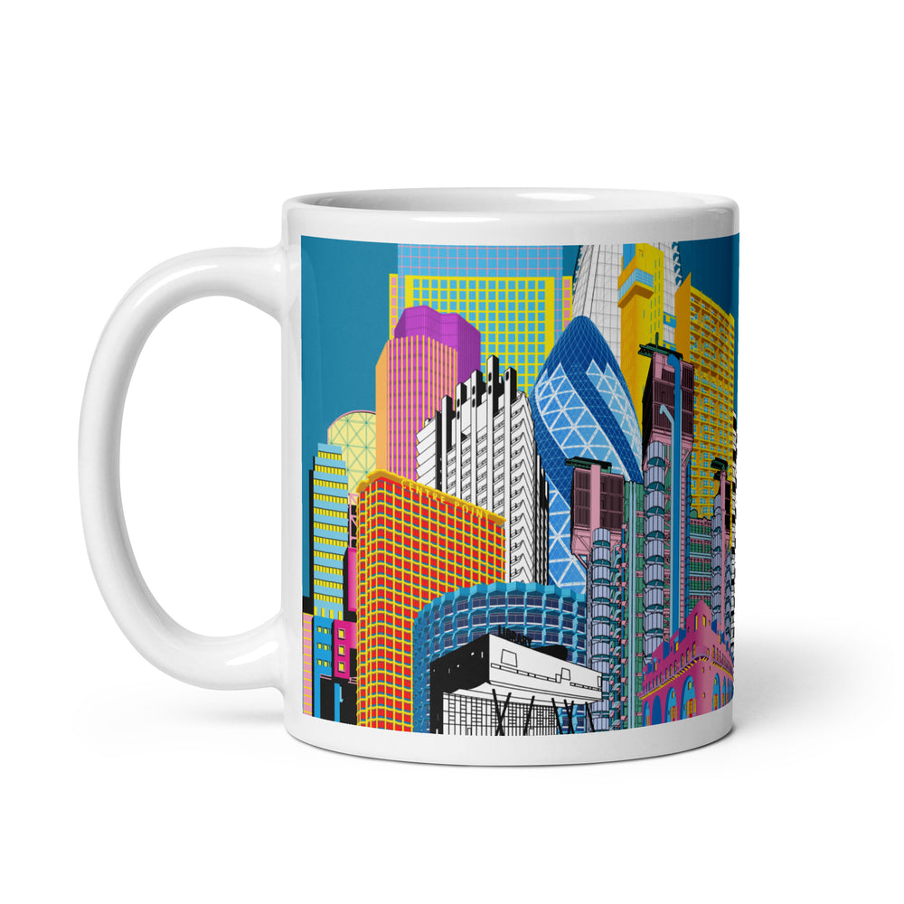 London Skyline Blue Mugs