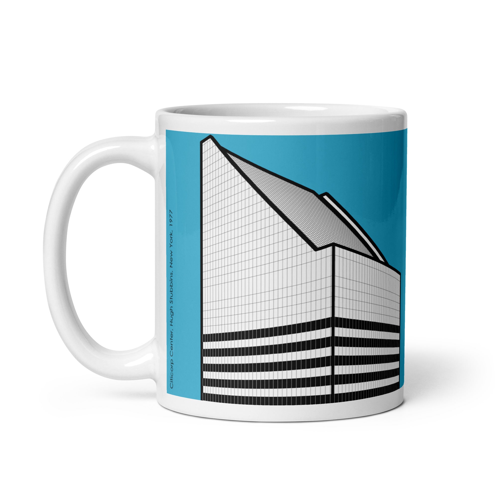 Citicorp Center (Now Citigroup Center / 601 Lexington Avenue) Blue Mugs |  Hugh Stubbins | Structural Engineering Icon | Slanted Top | NYC Gift