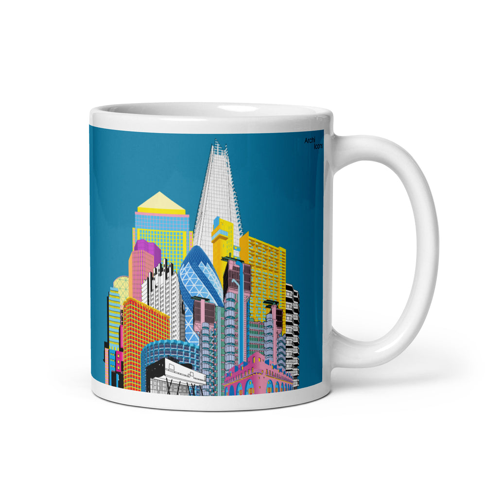 London Skyline Blue Mugs