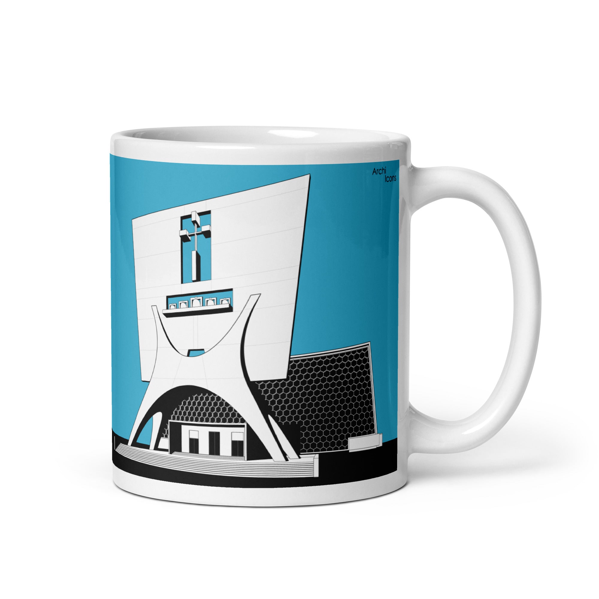 abbey gift coffee mugs St John's Abbey Church Blue Mugs