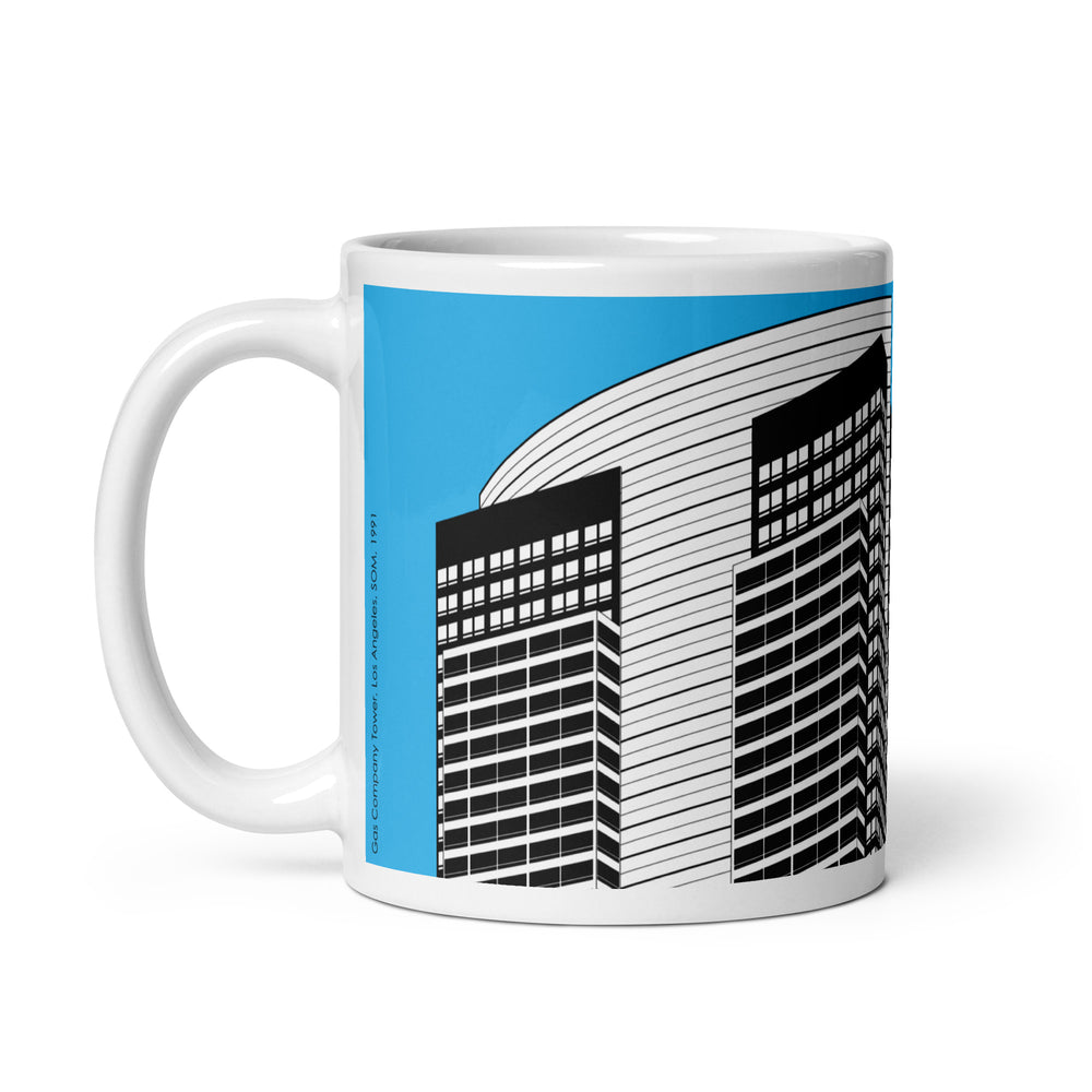 Gas Company Tower Blue Mugs