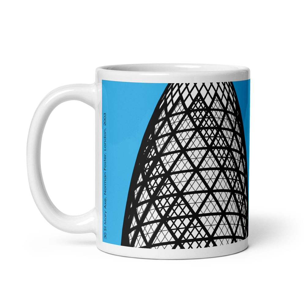 30 St Mary Axe (the Gherkin) Blue Mugs