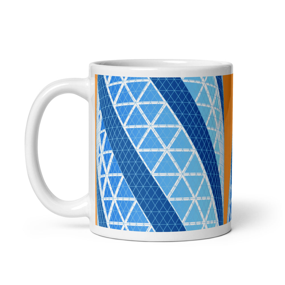 30 St Mary Axe (the Gherkin) Colour Illustration Mugs