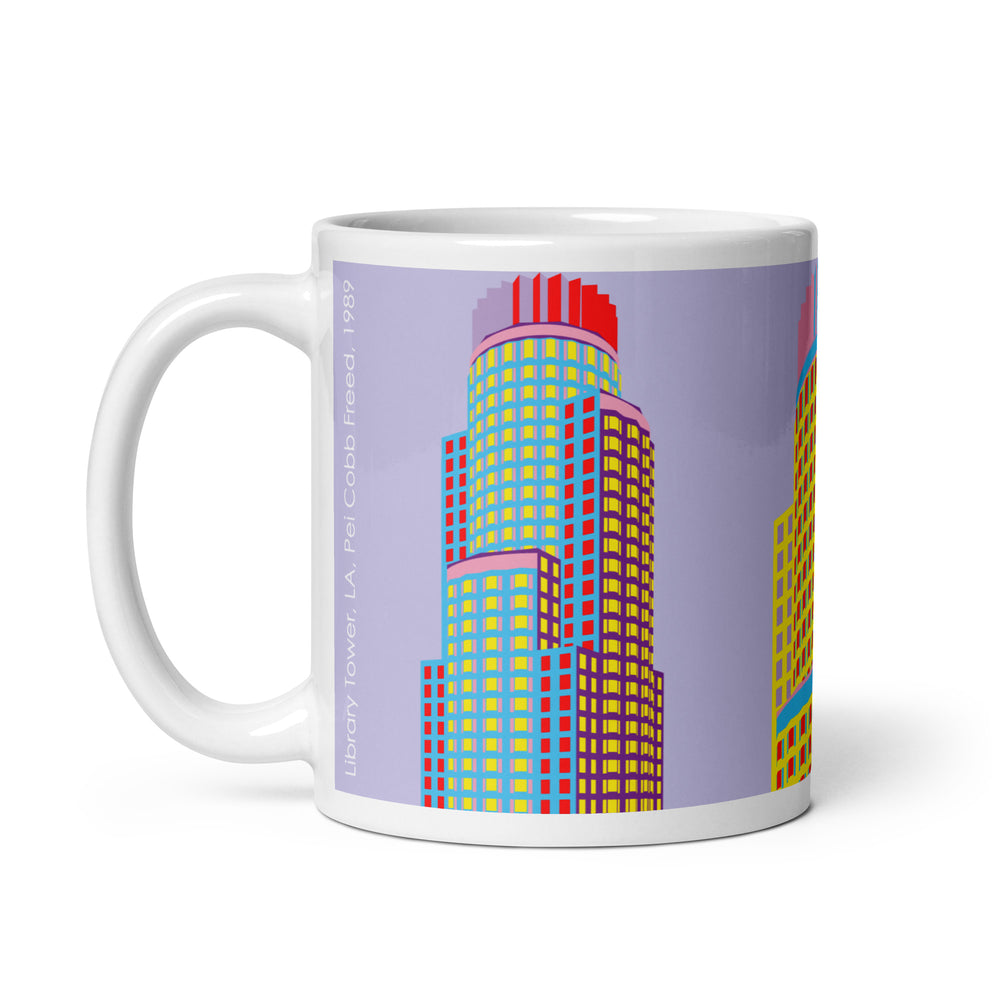 Library Tower / US Bank Tower LA Colour Illustration Mugs