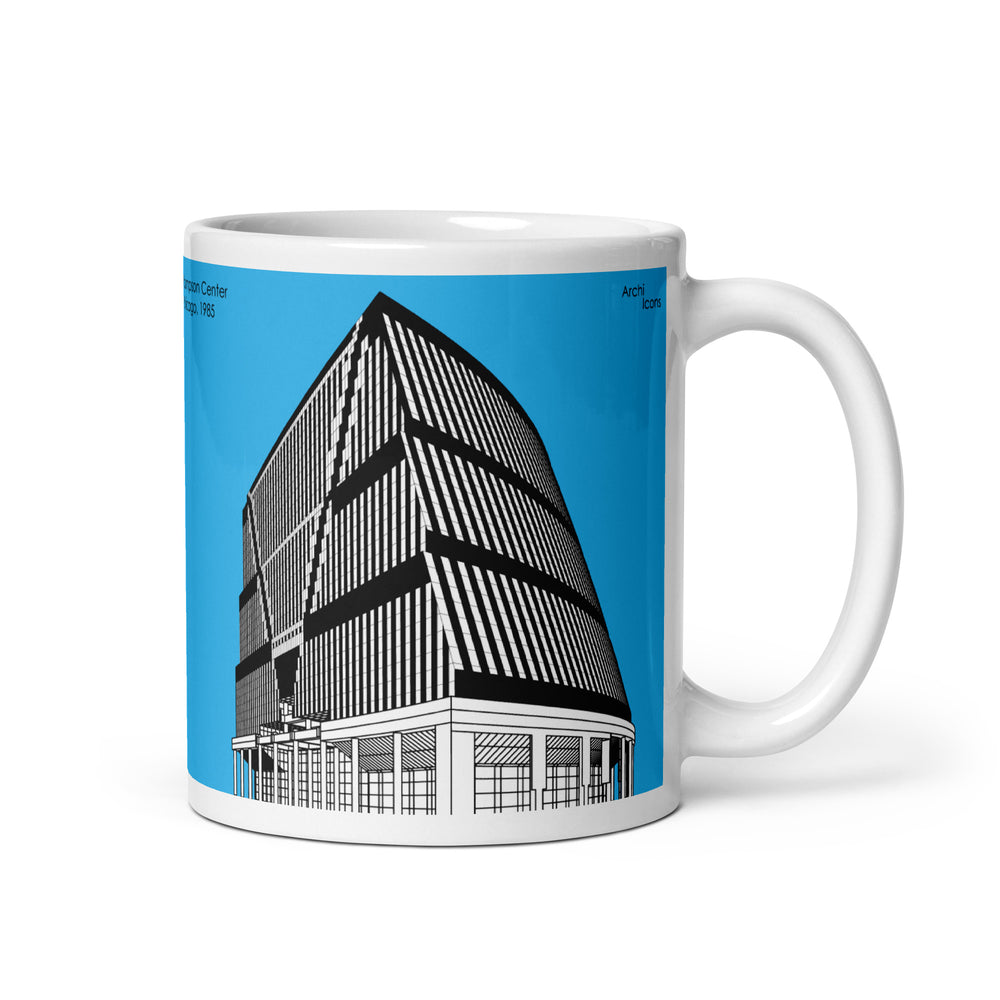 James R. Thompson Center (N La Salle & W Randolph St view) Blue Mugs