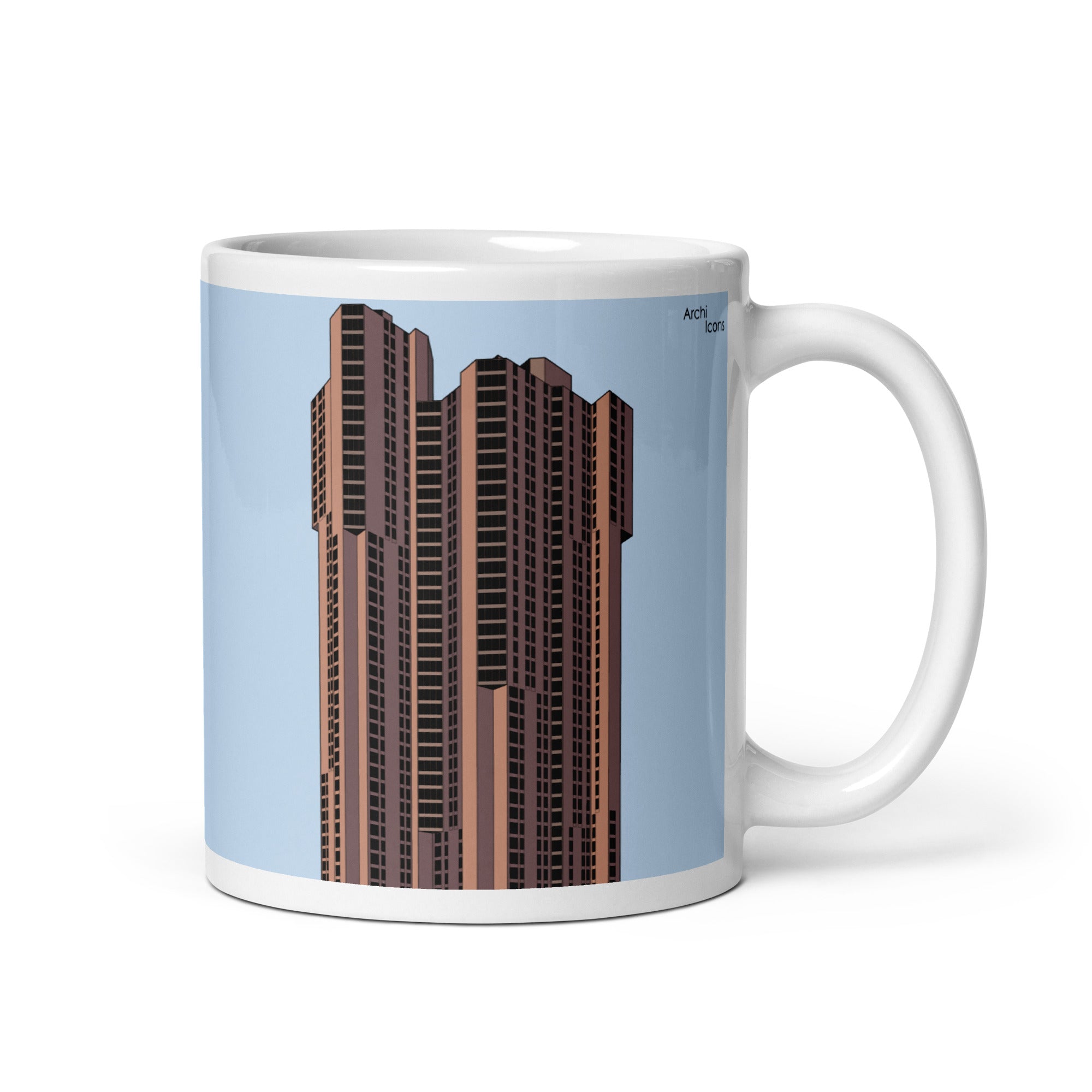 River Park Towers Colour Illustration Mugs