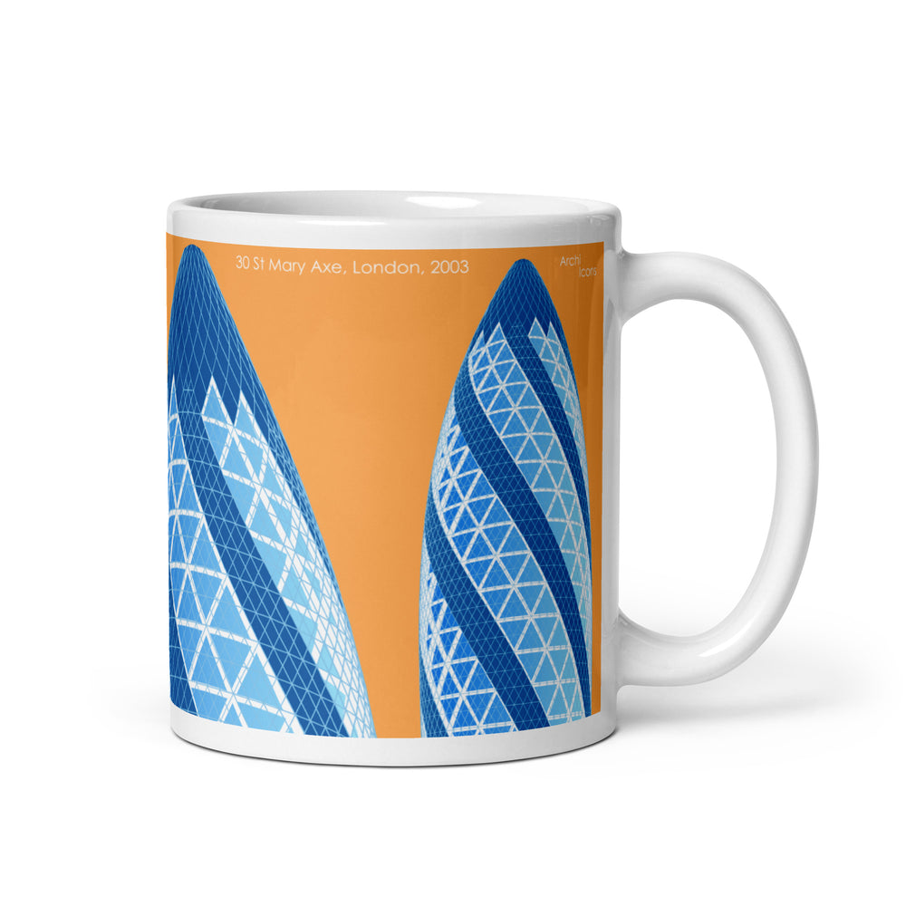 30 St Mary Axe (the Gherkin) Colour Illustration Mugs