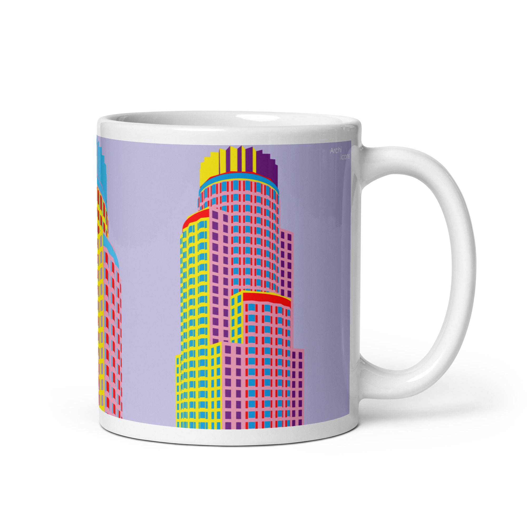 Library Tower / US Bank Tower LA Colour Illustration Mugs
