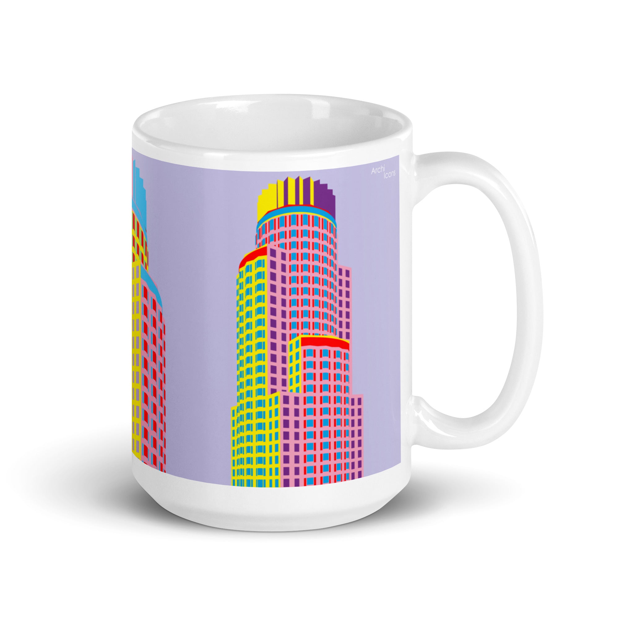 Library Tower / US Bank Tower LA Colour Illustration Mugs
