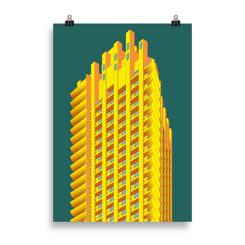 Barbican Green & Yellow Posters