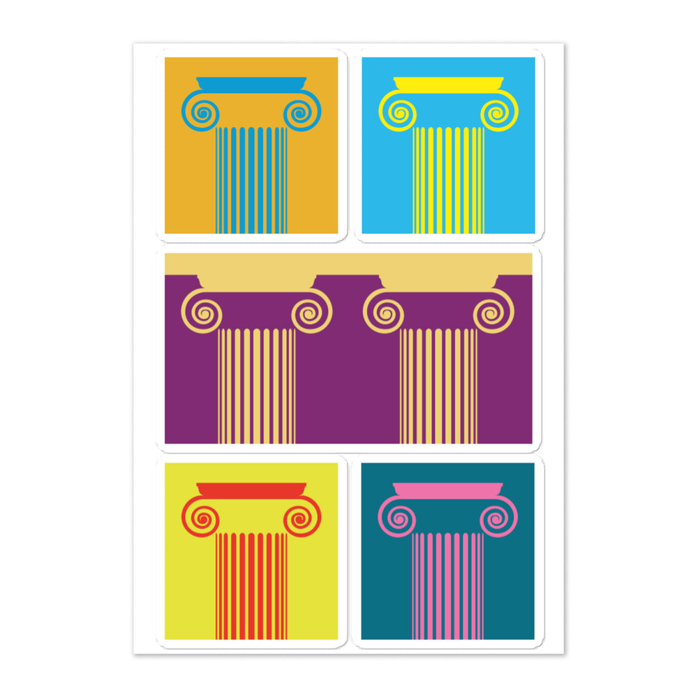 Ionic Column Blue & Teal Stickers