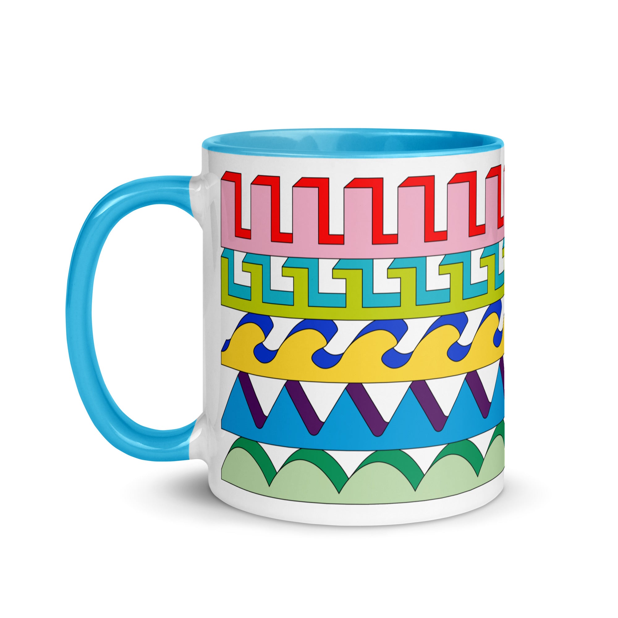 Entablature Mugs in Blue or Yellow
