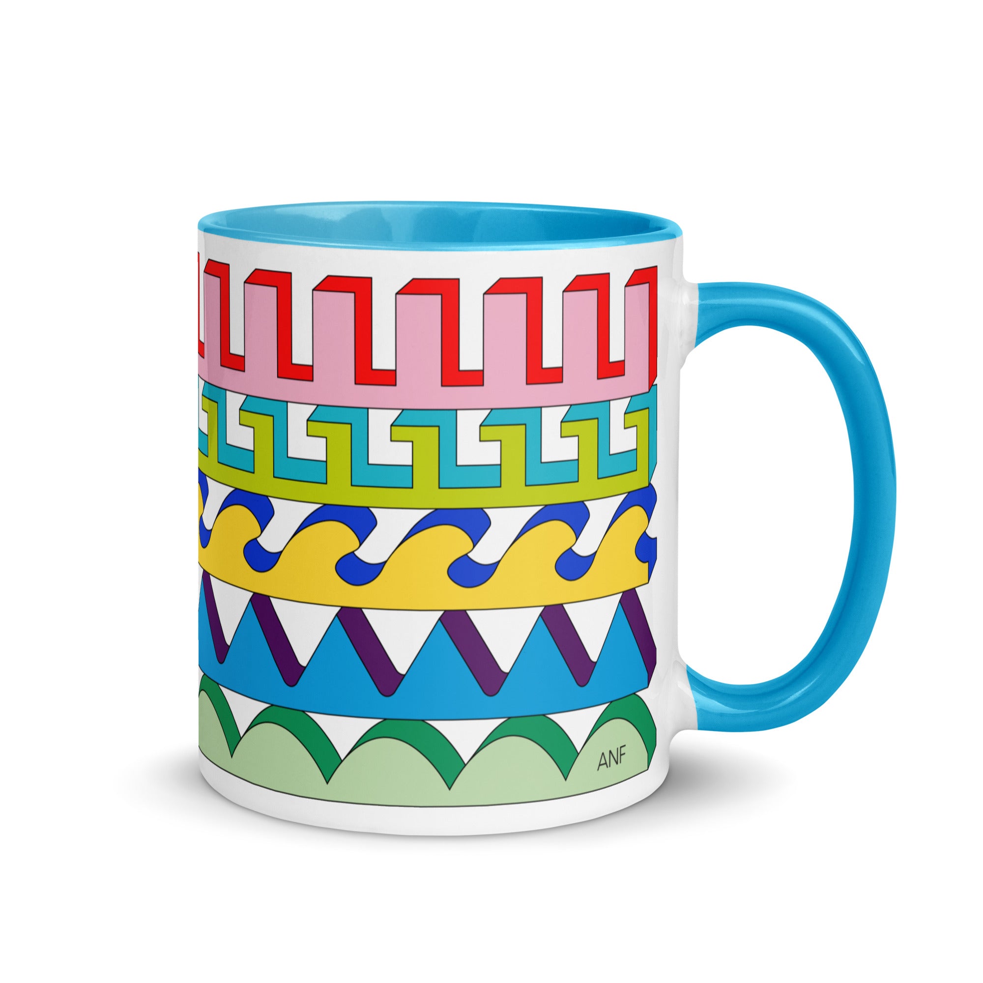 Entablature Mugs in Blue or Yellow