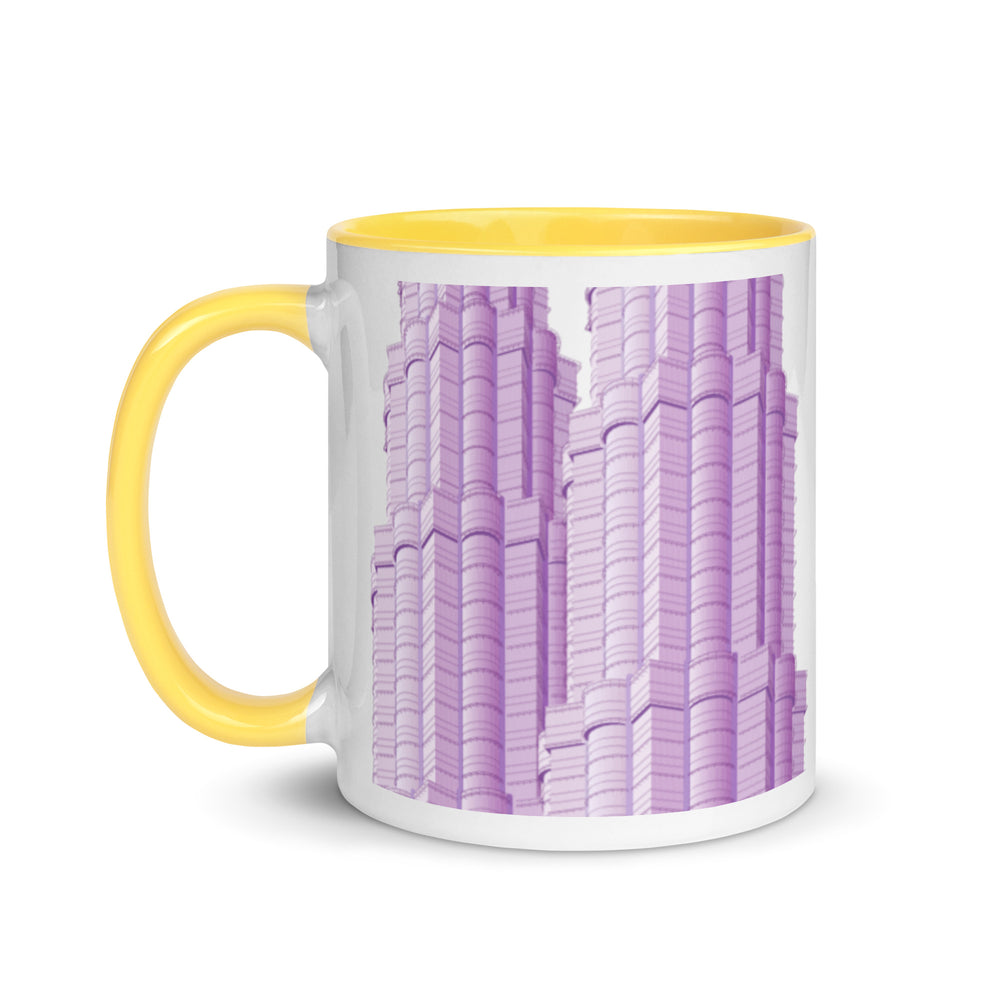 Petronas Towers Blue, Yellow or Pink Mugs