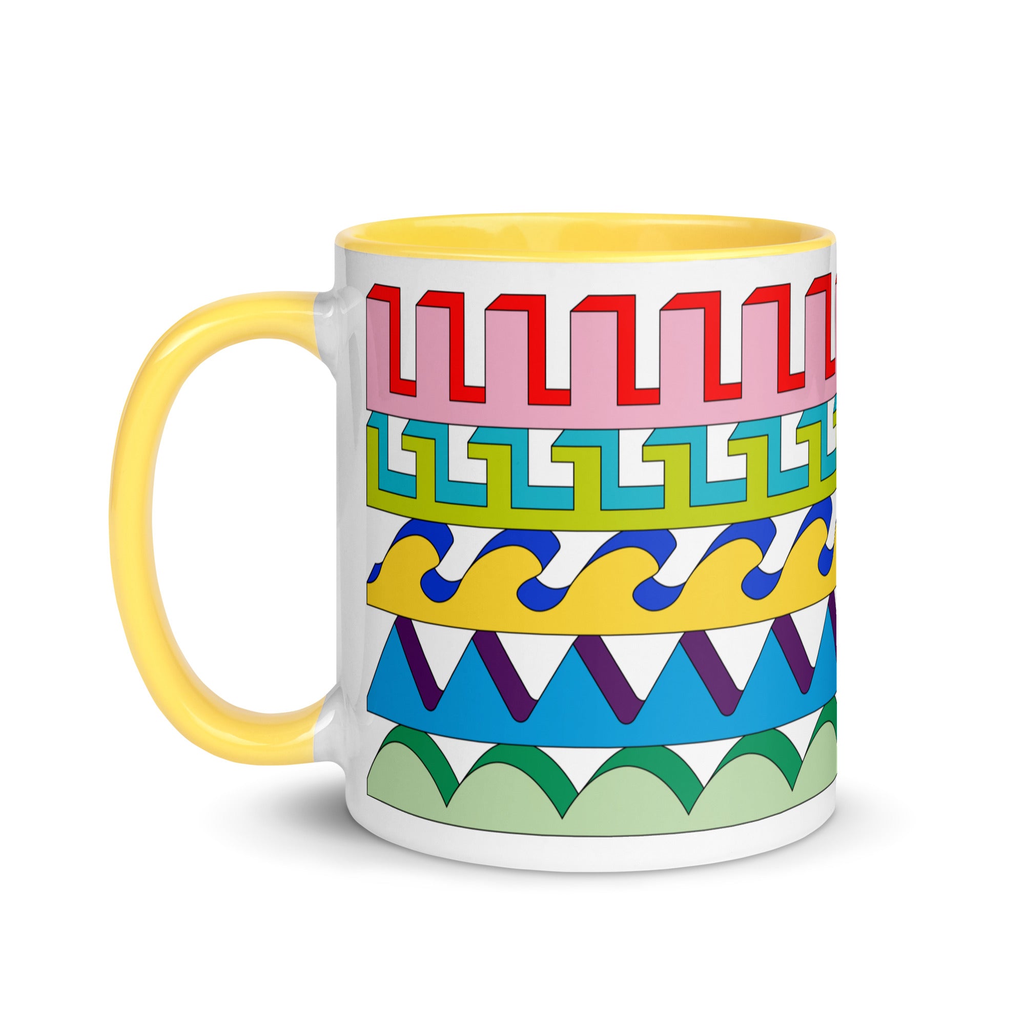 Entablature Mugs in Blue or Yellow