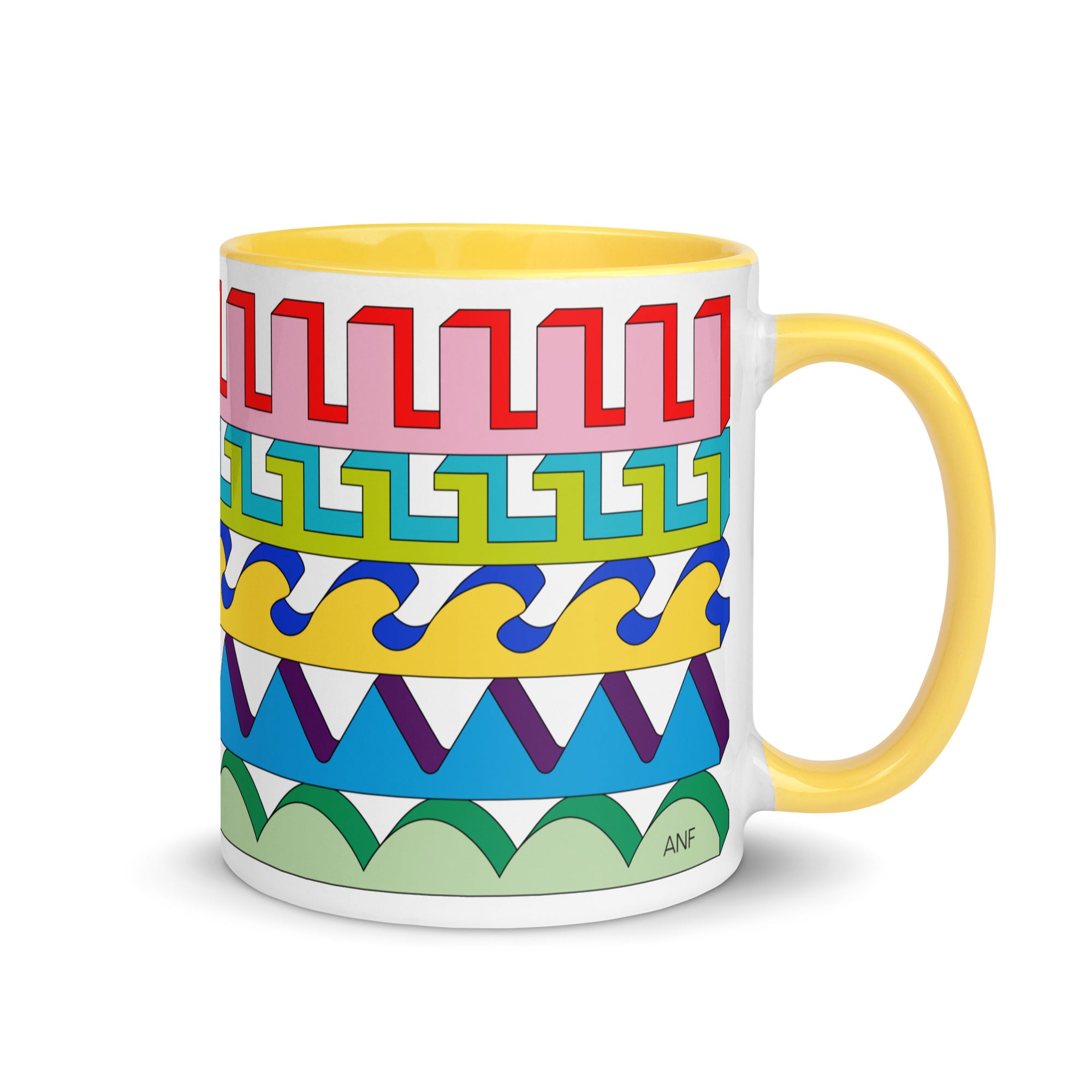 Entablature Mugs in Blue or Yellow