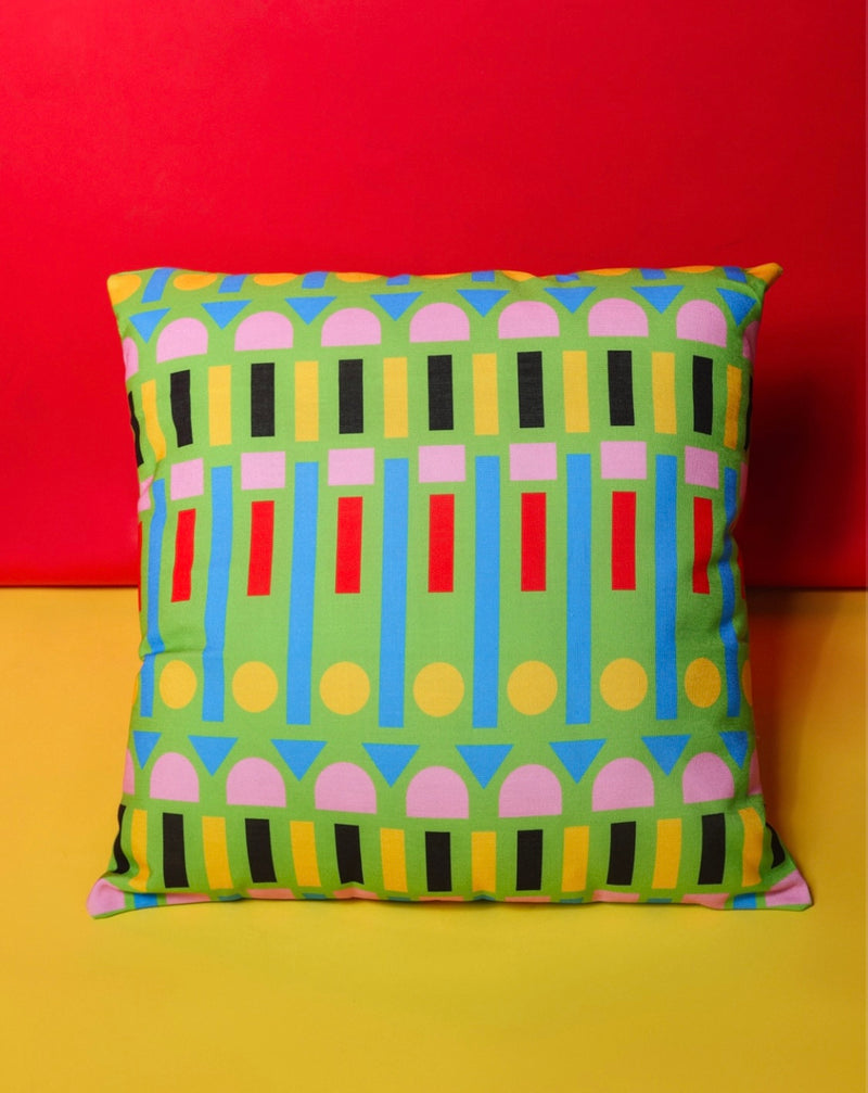 "Victoria Line Vernacular" Pear Green Cushions