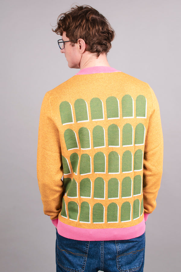 Green, Orange & Pink Arches Knitted Crew Neck Sweater