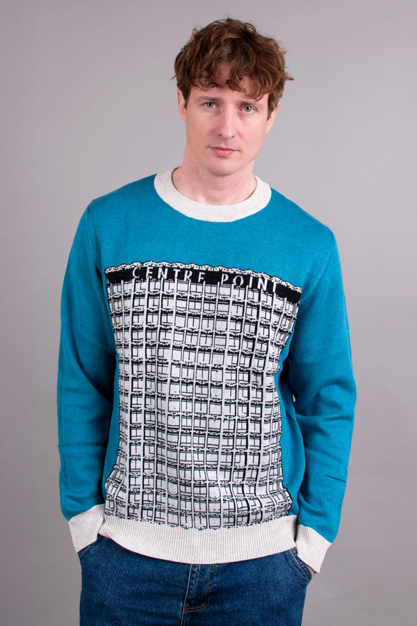 Centre Point Knitted Crew Neck Sweater