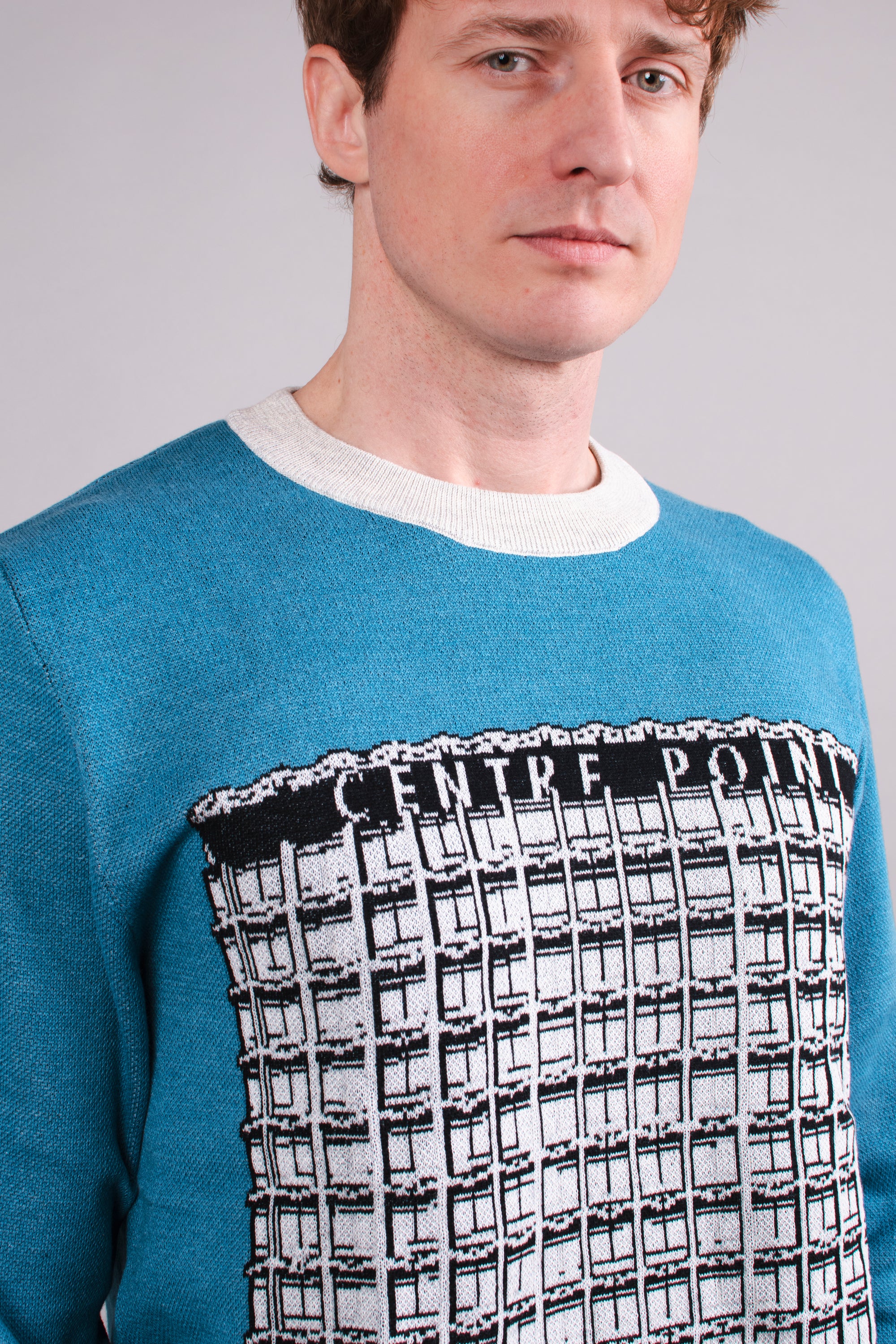 Centre Point Knitted Crew Neck Sweater