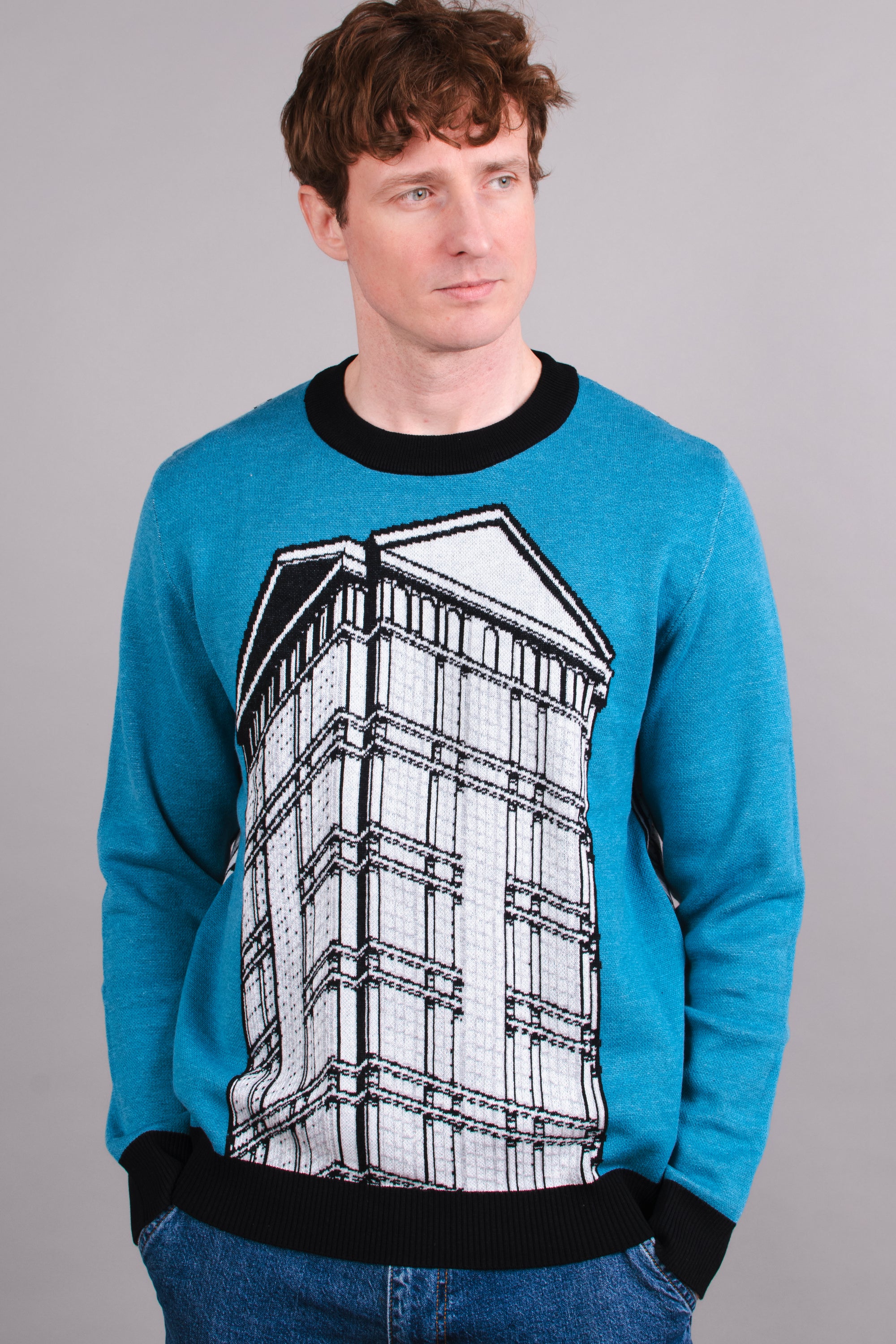 77 West Wacker Knitted Crew Neck Sweater