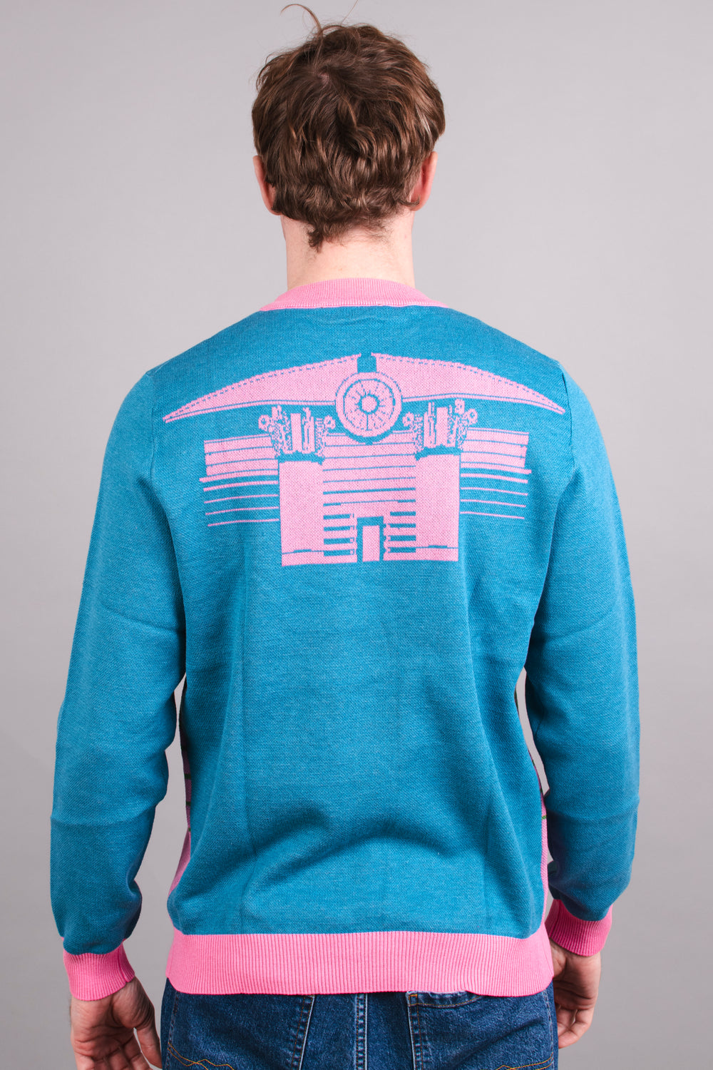 The Isle of Dogs Pumping Station Elevation Knitted Crew Neck Sweaters