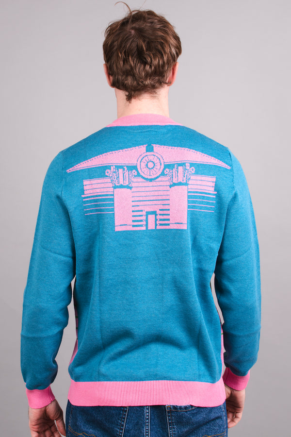 The Isle of Dogs Pumping Station Elevation Knitted Crew Neck Sweaters