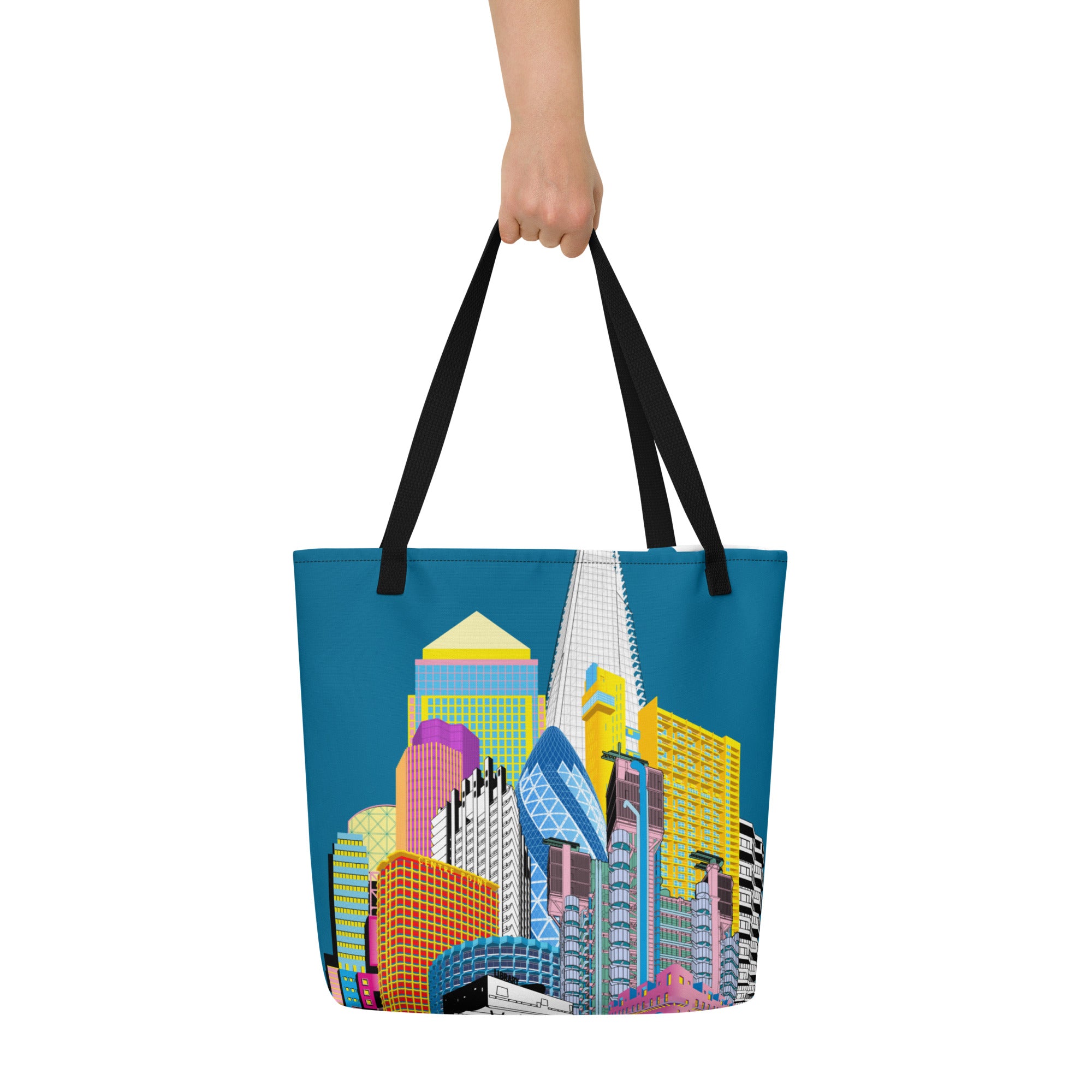 London Skyline Large Tote Bag With Pocket