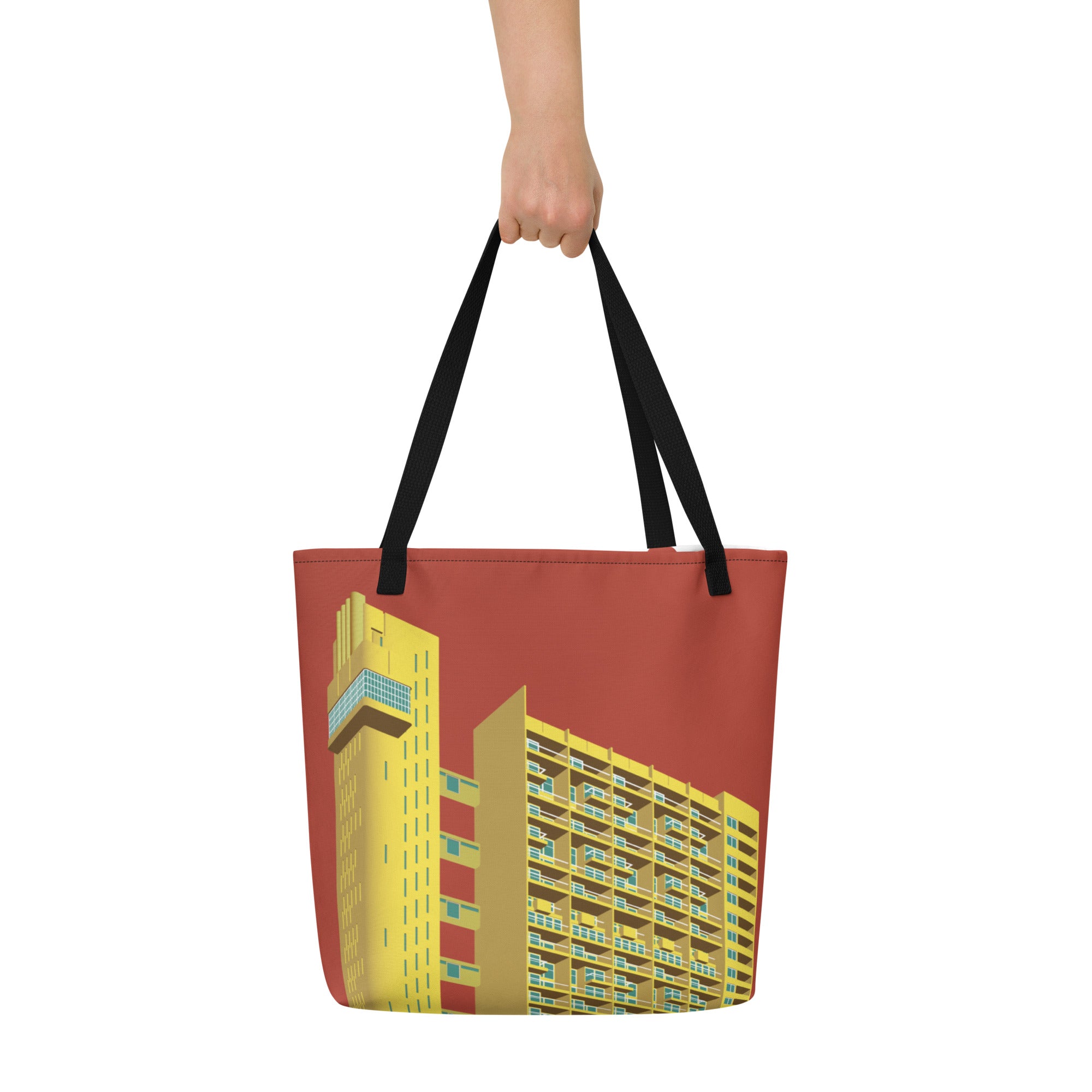 Trellick Tower Large Tote Bags