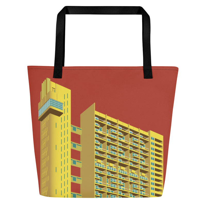 Trellick Tower Large Tote Bags