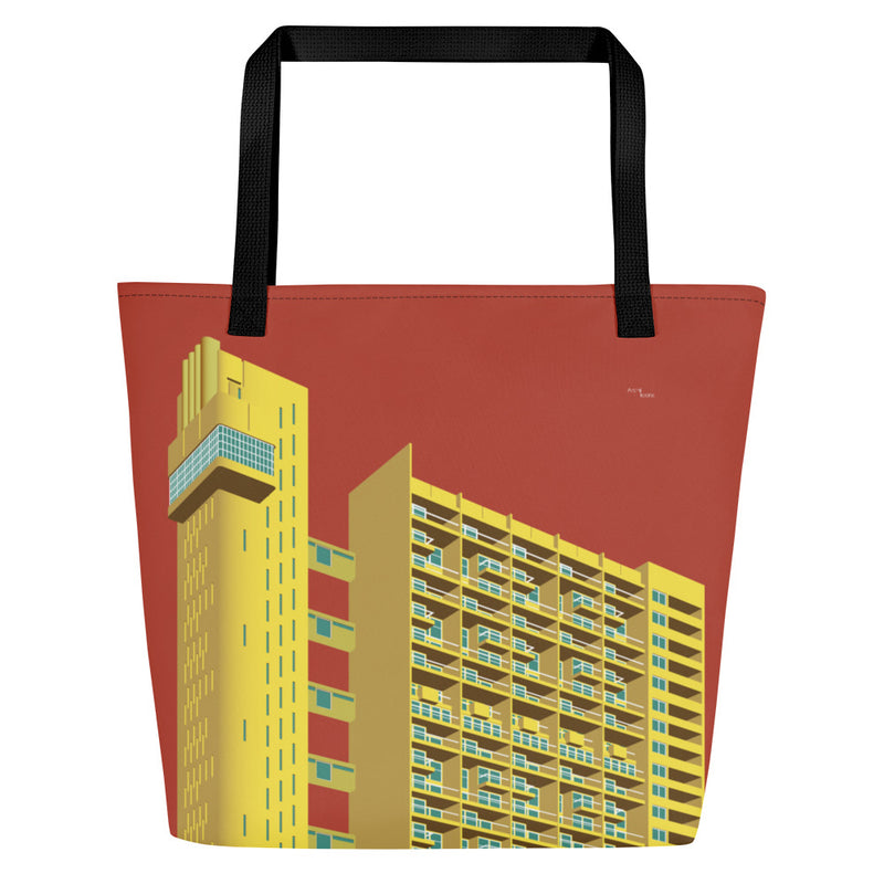 Trellick Tower Large Tote Bags